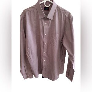 Untuckit Sz XL Long Sleeve Burgundy Gingham Button Up Slim Fit  100%‎ Cotton